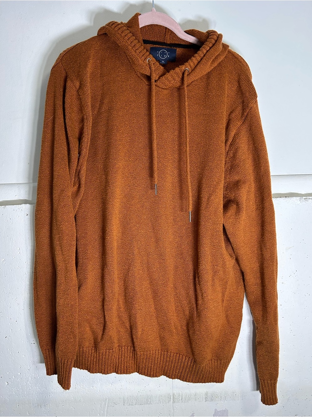 Even Tide Men's Hooded Knit Sweater - Rust